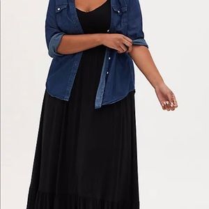 Torrid-Black Maxi Super Soft Tiered Dress